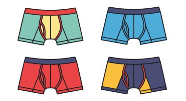 Boxer Shorts Line modern düz soyut vektör