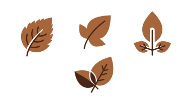 Kahverengi yaprak çizgisi sanatı minimum pürüzsüz renk vektörü