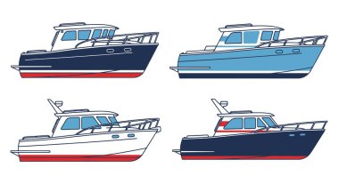 Cabin Cruiser Line modern renk karıştırma vektörü