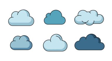 Karikatür Bulut Çizgisi minimal modern renk vektörü