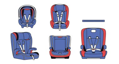 Çocuk Koltuğu Çizgisi Sanatı En az canlı renk vektörü
