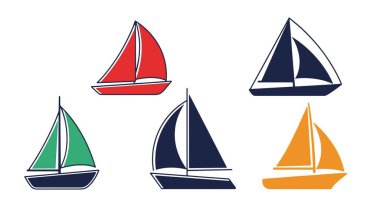 Klasik yelkenli modern soyut sanat vektörü