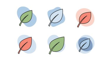 İklim Yaprak Çizgisi soyut parlak renk çizimi