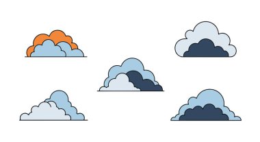 Bulut Küme Çizgisi Temiz Modern yaratıcı illüstrasyon