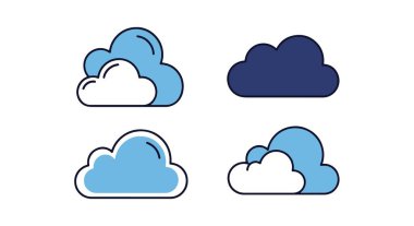 Cloud Image Line sanat eseri soyut tasarım illüstrasyonu