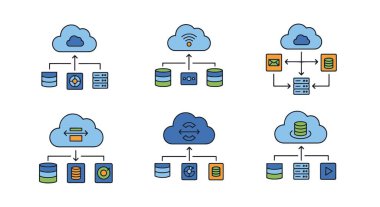 Bulut Microservice yaratıcı soyut renk vektörü