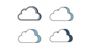 Bulut Çizgisi Sanatı Modern Renk Çizimi Tasarımı