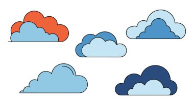 Bulut Sunumu soyut modern biçim illüstrasyonu