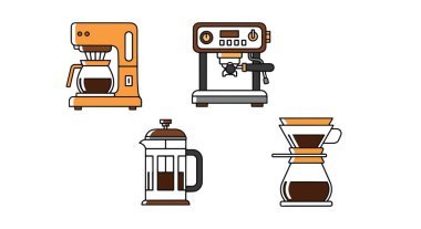 Kahve Makinesi Hattı modern soyut renk vektörü
