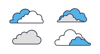 Kümülüs Bulut Çizgisi soyut yaratıcı çizimler