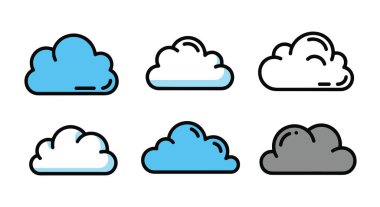 Doodle Bulut Çizgisi dinamik soyut renk çizimi