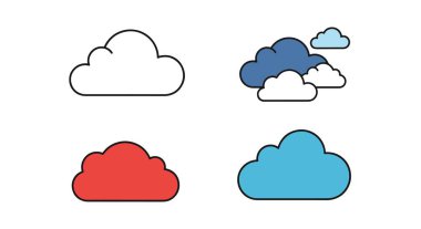 Doodle Bulut Çizgisi minimal grafik renk vektörü