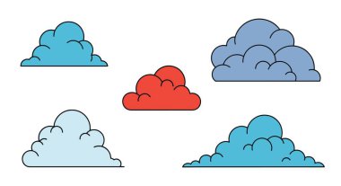 Fantezi Bulut Çizgisi Parlak renkli resimleme