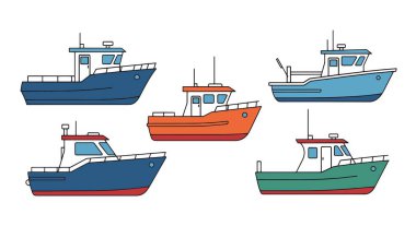 Balıkçı Gemisi Hattı modern renk çizimi
