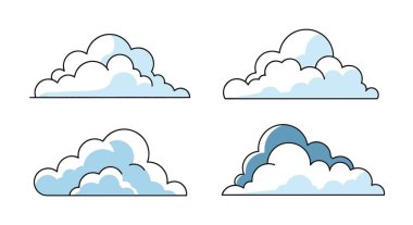 Buz Bulutu Çizgisi sanatı temiz renkli vektör