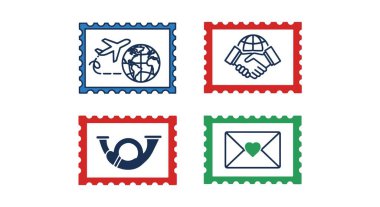 Uluslararası Pul Temiz Modern Renk Çizimi