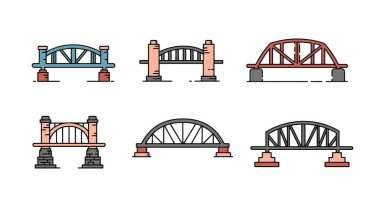 Demir Köprü Çizgisi sanatı temiz renk vektörü