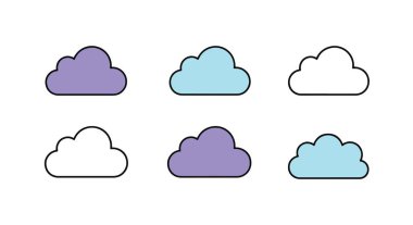 Kawaii Bulut Hattı yumuşak zarif renk çizimi