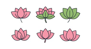 Lotus yaprağı çizgisi sanat parlak soyut renk vektörü