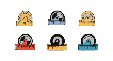 Tekerlek Çizgisi soyut parlak renk çizimi ölçülüyor