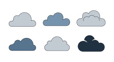 Sis Bulut Çizgisi sanatı temiz renkli vektör