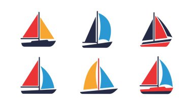 Modern Yelkenli Hattı minimal renk tasarım vektörü