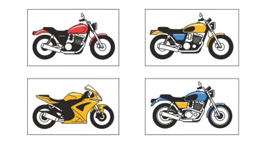 Motosiklet Hattı Sanatı Modern yumuşak ton çizimi