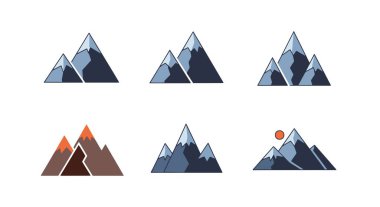 Dağ Damga Hattı yumuşak ton soyut vektörü