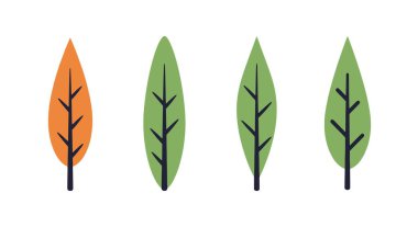 Dar yaprak çizgisi sanatı asgari soyut tasarım çizimi