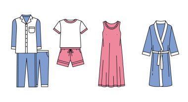 Pijama Hattı Sanat Temiz Renk Sanat Vektörü