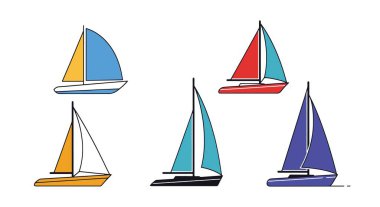 Yarış Gemisi Hattı Modern renk vektörü