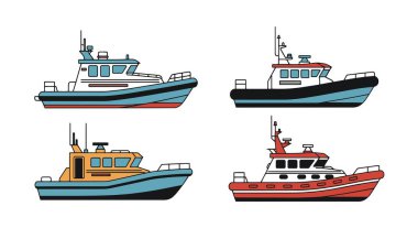 Kurtarma botu hattı sanat yaratıcı modern illüstrasyon