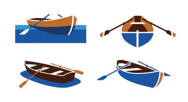 Rowboat Line sanat modern kalın ton çizimi