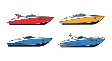 Speed Boat Line sanat modern renk tasarımı illüstrasyonu