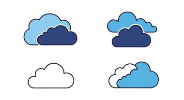 Stratus Bulut Çizgisi yaratıcı konsept vektörü