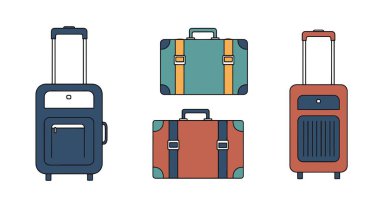 Suitcase Line art creative soft tone vector