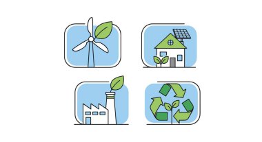 Sürdürülebilir Endüstri dinamik modern renk vektörü