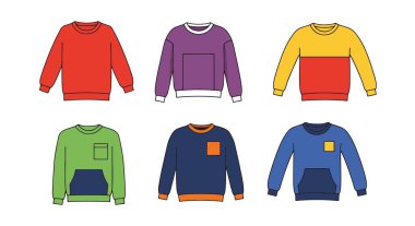 Sweatshirt Çizgisi Sanat yumuşak ton renk illüstrasyonu