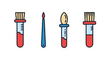 Test Tüpü Fırça Hattı Temiz modern ton vektörü