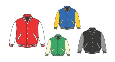 Varsity Jacket Line temiz dinamik biçim vektörü