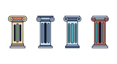 Vigreux Sütun Çizgisi soyut modern biçim çizimi