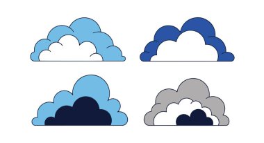 Rüzgarlı Bulut Çizgisi sanatı yumuşak soyut ton çizimi