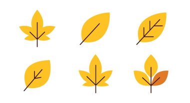 Sarı yaprak çizgisi soyut renkli çizim