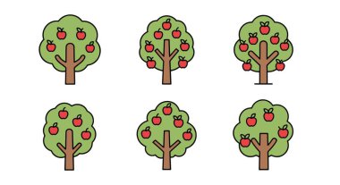 Apple ağacı çizgisi yaratıcı soyut vektör