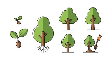 Ağaç Ağacı Çizgisi Modern yumuşak ton vektörü