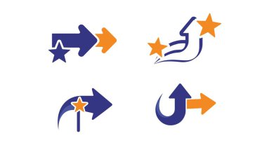 Yıldız Çizgisi dinamik renkli tasarım illüstrasyonlu ok