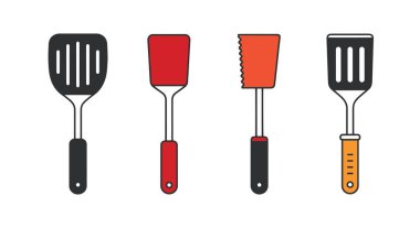 BBQ Spatula Hattı sanatı en az pürüzsüz biçim çizimi