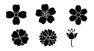 Siyah Çiçek Çizgisi yaratıcı soyut renk vektörü