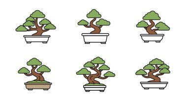 Bonsai Ağaç Hattı sanatı modern soyut çizimleri temizliyor