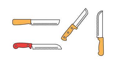 Ekmek Bıçağı Çizgisi Sanat Sanatı Soyut Tasarım İllüstrasyonu